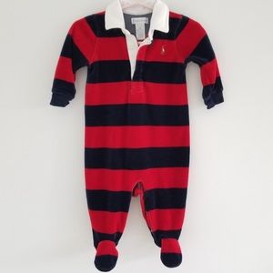 ♥️ Ralph Lauren Velour Sleeper 6M | Baby Polo coverall | one-piece coverall | 6m